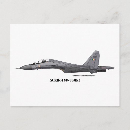 Sukhoi SU-30MKI Briefkaart (Voorkant)