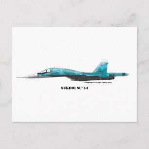 Sukhoi SU-34 straaljager Briefkaart