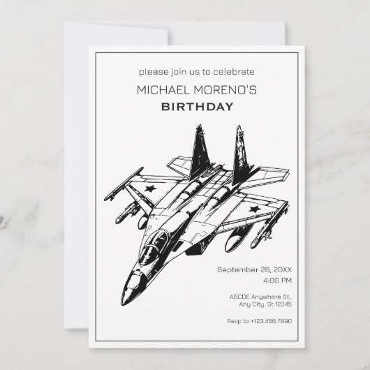 Sukhoi Vliegtuig Verjaardag Kaart (Voorkant)