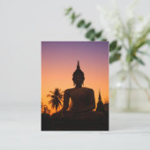 Sukhothai, Wat Mahathat bij zonsondergang Briefkaart (Staand voorkant)