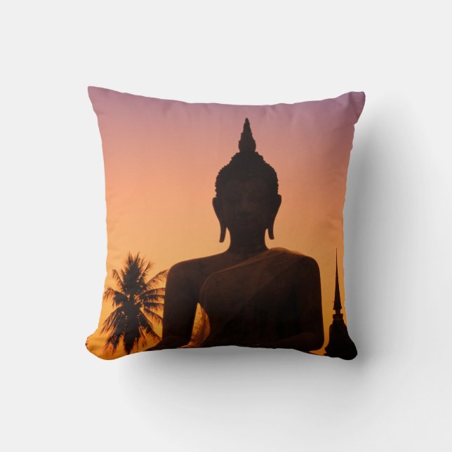 Sukhothai, Wat Mahathat bij zonsondergang Kussen (Voorkant)