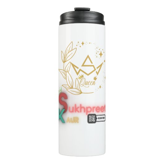 Sukhpreet Kaur Custom Thermal Tumbler - Stijlvol Thermosbeker (Voorkant)