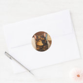 Suki glimlacht ronde sticker (Envelop)