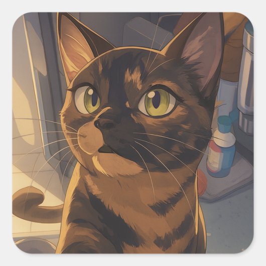 Suki's glamourfoto vierkante sticker (Voorkant)