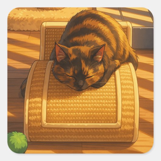 Suki's Sunny Nap Vierkante Sticker (Voorkant)