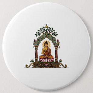Sukiti Dhamma Meditatief Icoon: Minimalistische Bo Ronde Button 6,0 Cm