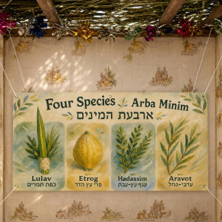 Sukkah Decoraties Lulav Arba Minim Sukkot Spandoek