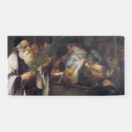 Sukkah decoration featuring a paintinng spandoek