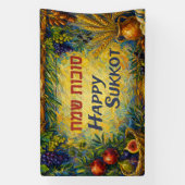 Sukkah-spandoek, Sukkot Sameach Zeven Soorten Spandoek (Verticaal)