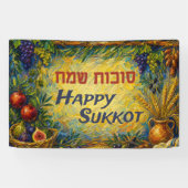 Sukkah-spandoek, Sukkot Sameach Zeven Soorten Spandoek (Horizontaal)