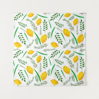 Sukkah,  sukkot,  Etrog,  Joodse feestdagen, shofa Wandkleed
