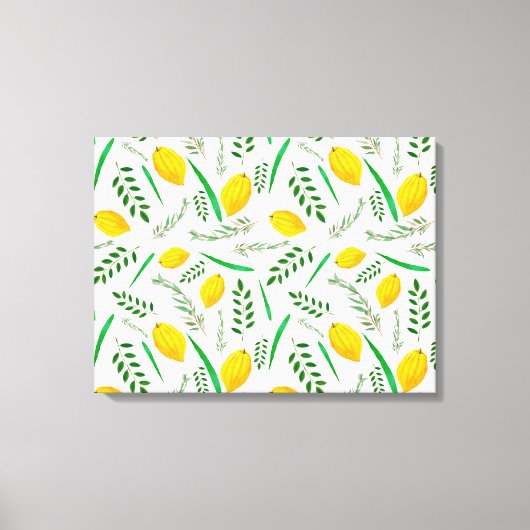 Sukkah, sukkot, Etrog, Joodse heiligdagen, shofar, Canvas Afdruk (Voorkant)