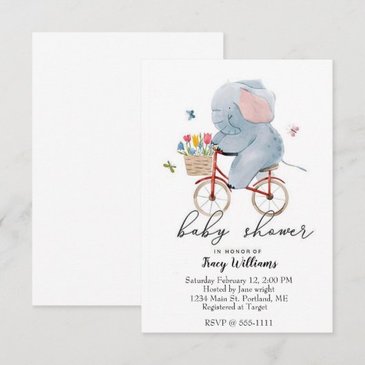 sukkelfiets met een olifant kaart (Voorkant / Achterkant)