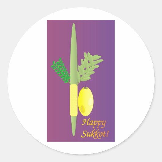 Sukkot 4 minimaal ronde sticker (Voorkant)