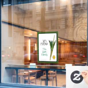 Sukkot Chag Sameach gepersonaliseerd Raamsticker