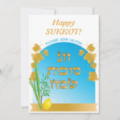 Sukkot Feest Partij Sukkah Lulav & Etrog Kaart (Voorkant)