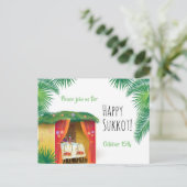 Sukkot Feest Partij Sukkah Lulav & Etrog Uitnodigi Briefkaart (Staand voorkant)