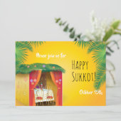 Sukkot Feest Sukkah Lulav & Etrog Aquarel Feestdagenkaart (Staand voorkant)