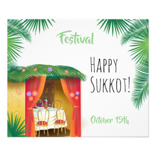 Sukkot Festival Party Sukkah Lulav & Etrog Decor Foto Afdruk