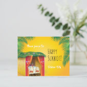 Sukkot Festival Party Sukkah Lulav & Etrog Invite Briefkaart (Staand voorkant)