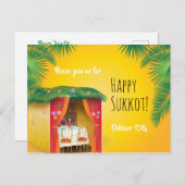 Sukkot Festival Party Sukkah Lulav & Etrog Invite Briefkaart (Voorkant / Achterkant)