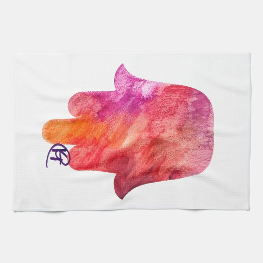 Sukkot Hamsa Kunst Theedoek (Horizontaal)