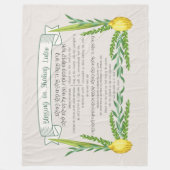 Sukkot Hebrew Blessing for Shaking Lulav Sukkah Fleece Deken (Voorkant)