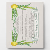 Sukkot Hebrew Blessing for Shaking Lulav Sukkah Fotoplaat (Voorkant)