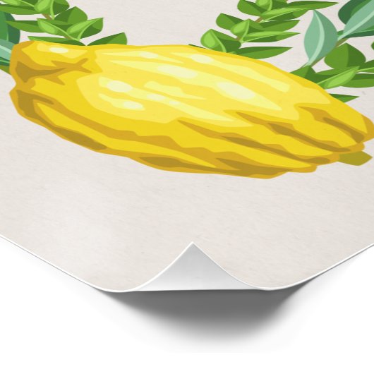Sukkot Hebrew Blessing for Shaking Lulav Sukkah Perfect Poster (Hoek)
