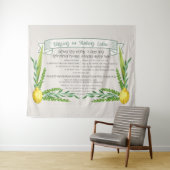 Sukkot Hebrew Blessing for Shaking Lulav Sukkah Wandkleed (In Situ (horizontaal))