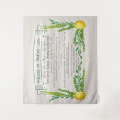Sukkot Hebrew Blessing for Shaking Lulav Sukkah Wandkleed (Voorkant)
