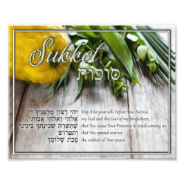 Sukkot Hebrew Prayer voor de Sukkah Foto Afdruk