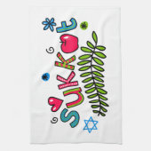 Sukkot Jewish Holiday Text Theedoek (Verticaal)