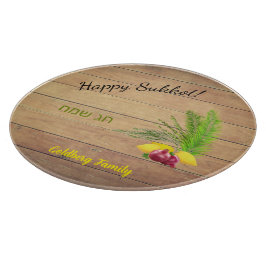 Sukkot Lulav over het houtaffect Glazen kaarthoude Snijplank