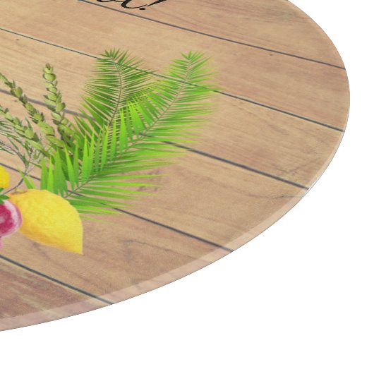 Sukkot Lulav over het houtaffect Glazen kaarthoude Snijplank (Hoek)