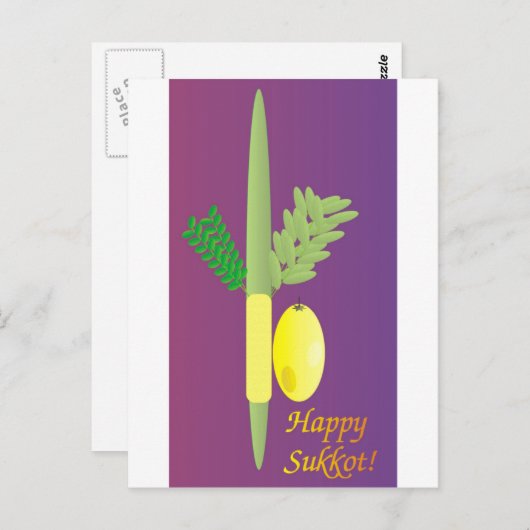 Sukkot minimaal 4 briefkaart (Voorkant / Achterkant)