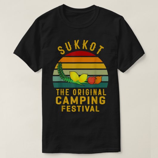 Sukkot The Original Camping Festival Sukkah Lulav T-shirt (Design voorkant)