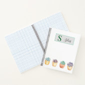 Sukkulent Waterverf Spiraal Notebook Notitieboek (Binnen)