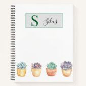 Sukkulent Waterverf Spiraal Notebook Notitieboek (Voorkant)