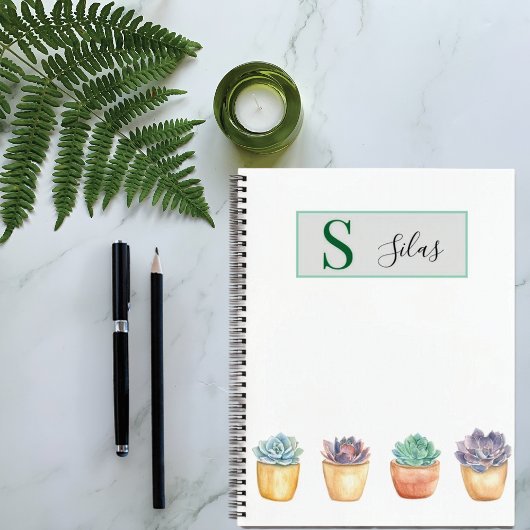 Sukkulent Waterverf Spiraal Notebook Notitieboek