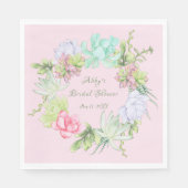 Sukkulente groene krans Bruids douche Servet (Voorkant)