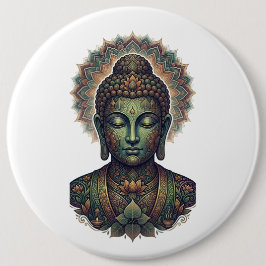 Sukti Budh Serene Meditatie Portret - Oude Ba Ronde Button 6,0 Cm
