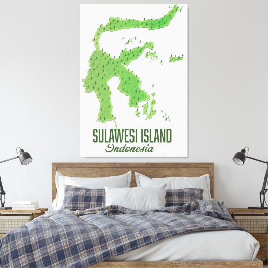 Sulawesi-eiland Indonesië Canvas Afdruk (Insitu (Slaapkamer))