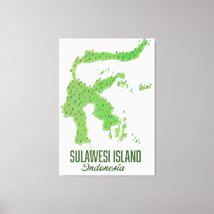 Sulawesi-eiland Indonesië Canvas Afdruk