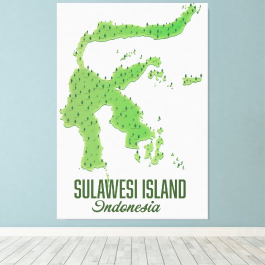 Sulawesi-eiland Indonesië Canvas Afdruk (Insitu (Houten vloer))
