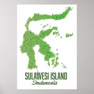 Sulawesi-eiland Indonesië Poster