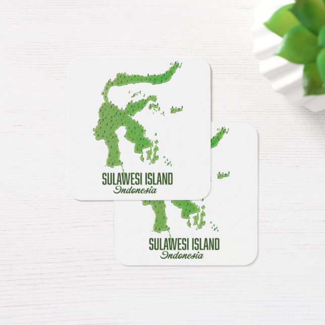 Sulawesi-eiland Indonesië Vierkante Visitekaartjes (Bureau)