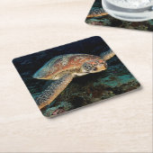 Sulawesi | Groene Zee schildpad Kartonnen Onderzetters (Schuin)