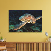 Sulawesi | Groene Zeeschildpad Canvas Afdruk (Insitu (Woonkamer))