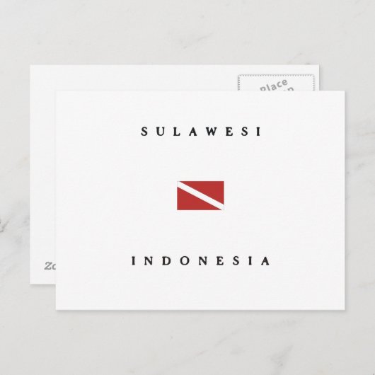 Sulawesi Indonesia Scuba Dive Flag Briefkaart (Voorkant / Achterkant)